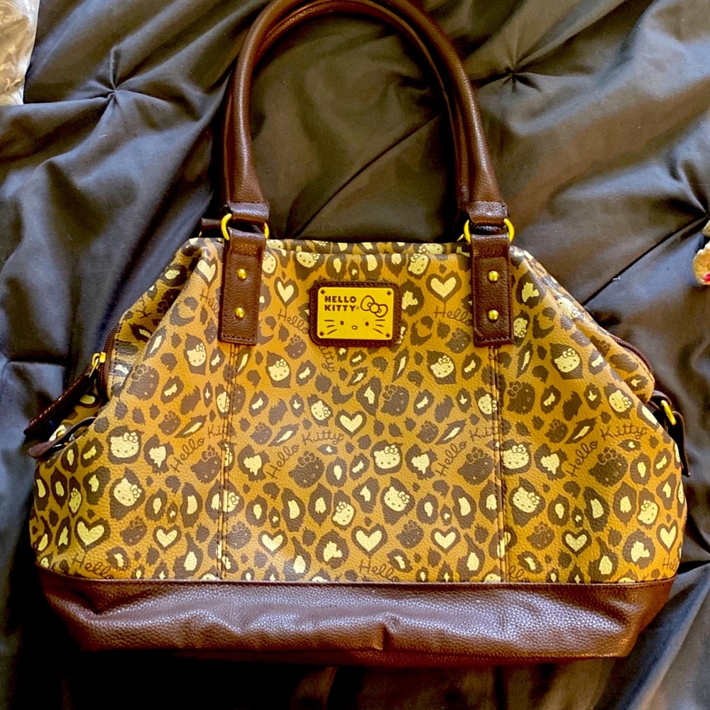 Loungefly x Hello Kitty leopard print satchel